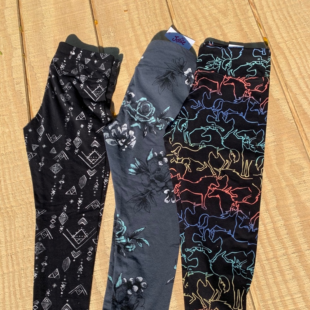 Justice legging lot of 3 sz10/12 plus